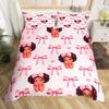 Cartoon Girl Pink Princess Duvet Cover Kawaii Castle Carriage Bedding Set,Ballet Dancer Comforter Cover Star Flower Quilt Cover