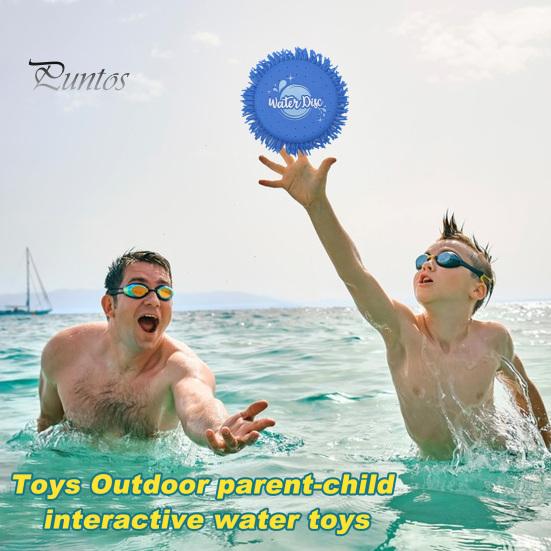 2 Pack Water Flying Discs Sponge Absorbent Enhance Parent-Child Bonding Water Toy Outdoor Beach Pool Flying Disc