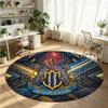 Newcastle United Football Printed Round Crystal Velvet Rug Soft Non Slip Floor Carpet For Bedroom Holiday Gift
