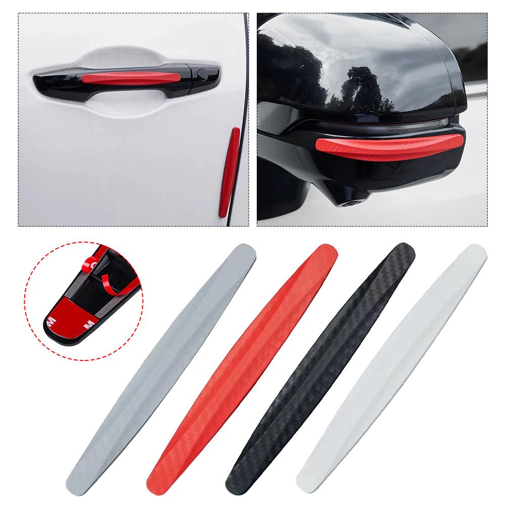 4Pcs Car Bumper Anti-collision Strips Door Body Scratch Automotive Protective Tape Strips Door Guard Lip Stickers Car Accessorie Interior Mirrors 6