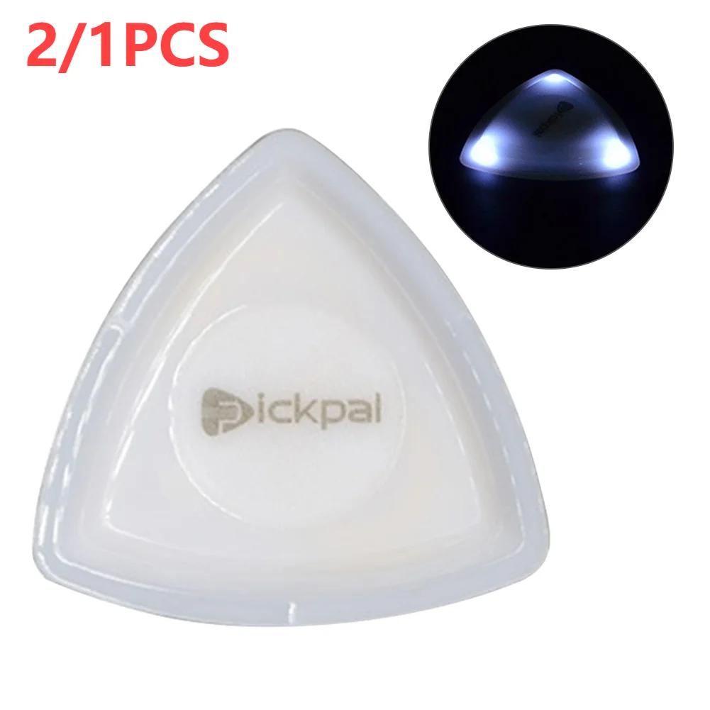 2/1 Stück Leuchtende Gitarrenplektren Rutschfestes Gitarrenplektrum Jazz-Plektrum LED-Licht für Elektrische Akustische Gitarre Bass Folk Farbe Bling Pick