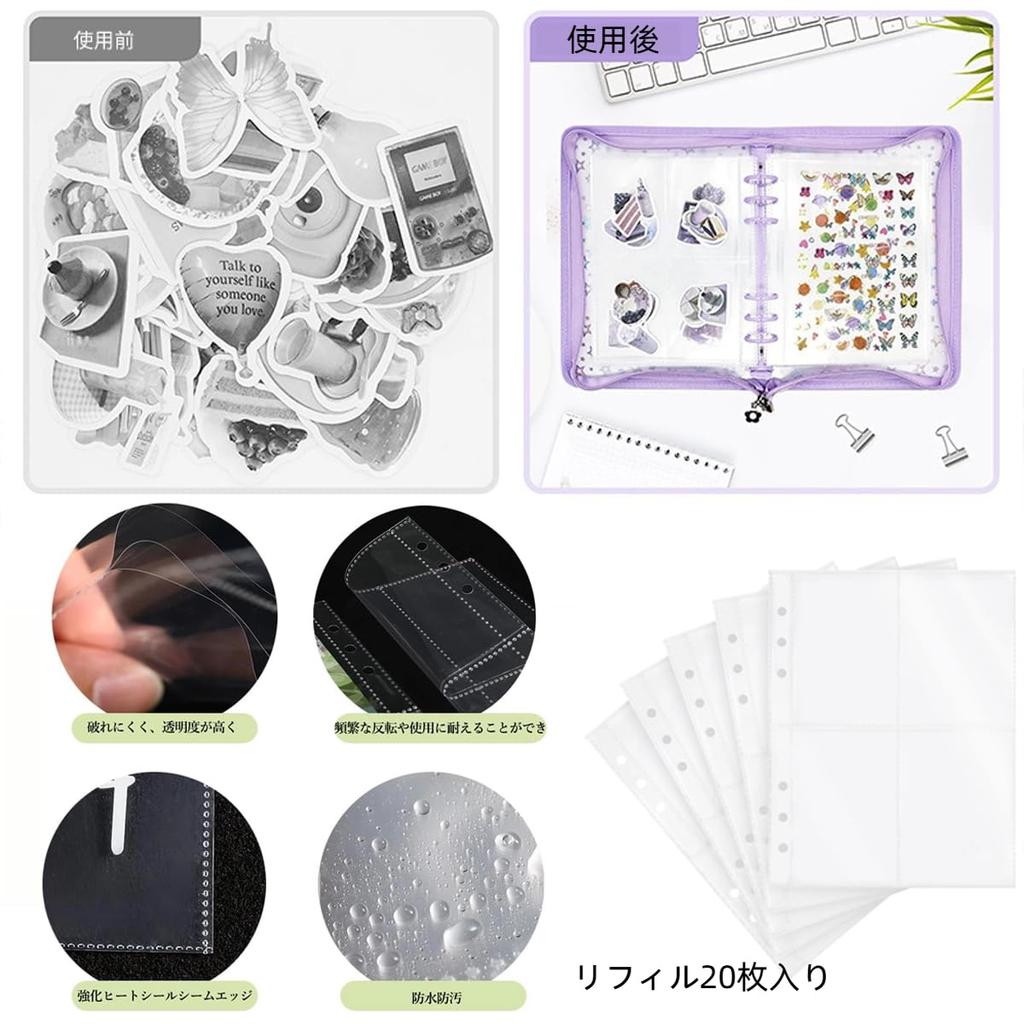 Large A5 size transparent sticker binder with star perfect for Features removable clear Ideal for and displaying Includes 20 transparent Blue pattern,