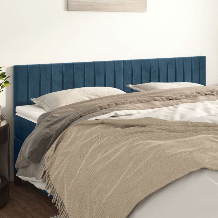 VidaXL 2x Headboards Bedroom Furniture Bed Accessories Single Bed Heads Interior Bed Frame Heads Dark Blue 346296