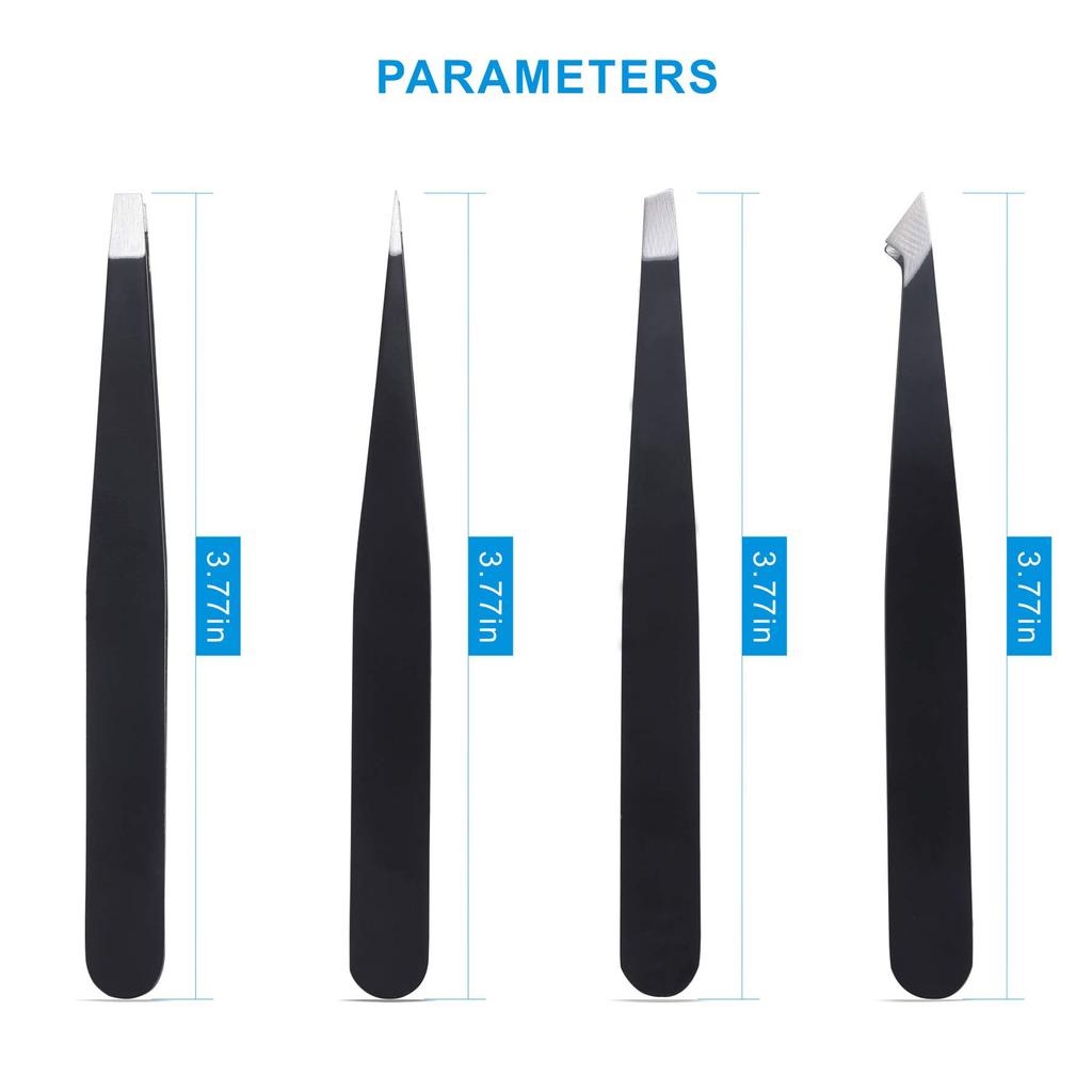 Xiaomi Professional Stainless Steel Eyelash & Eyebrow Grooming Tweezers Set 5-Piece Private Label with Slanted Tip Cheaper Shipping