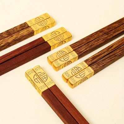 Household Rosewood Wooden Chopsticks Set Solid Wood Chopsticks Wooden Chopsticks Japanese Wooden Tableware Red