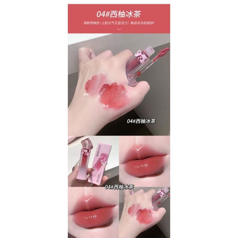 Gegebear Charming Pink Glossy Lip Gloss Mirror Finish For Bright Complexion