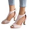 European and American Simple and Fashionable Rear Zipper Bag Heel Fish Mouth Shoes Women's Summer Large Size Side Empty Thin Heel Roman Sandals