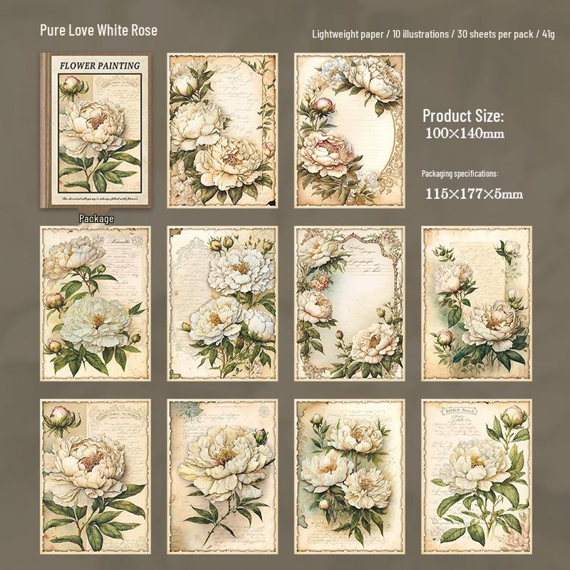 Beautiful Day Paper Flower Painting & Plant Theme Planner Stickers - 6 Style Set