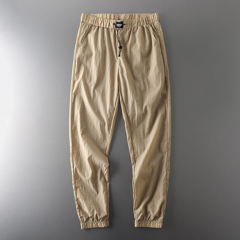 Ice Silk Quick-Drying Casual Export Cut Label Sun Protection Sports Pants Khaki L