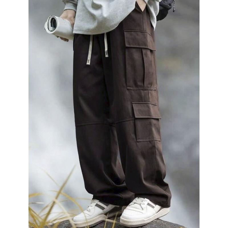 

Men s Straight Overalls Men s Spring New Mountain Outdoor Loose Long Pants S темно-коричневого