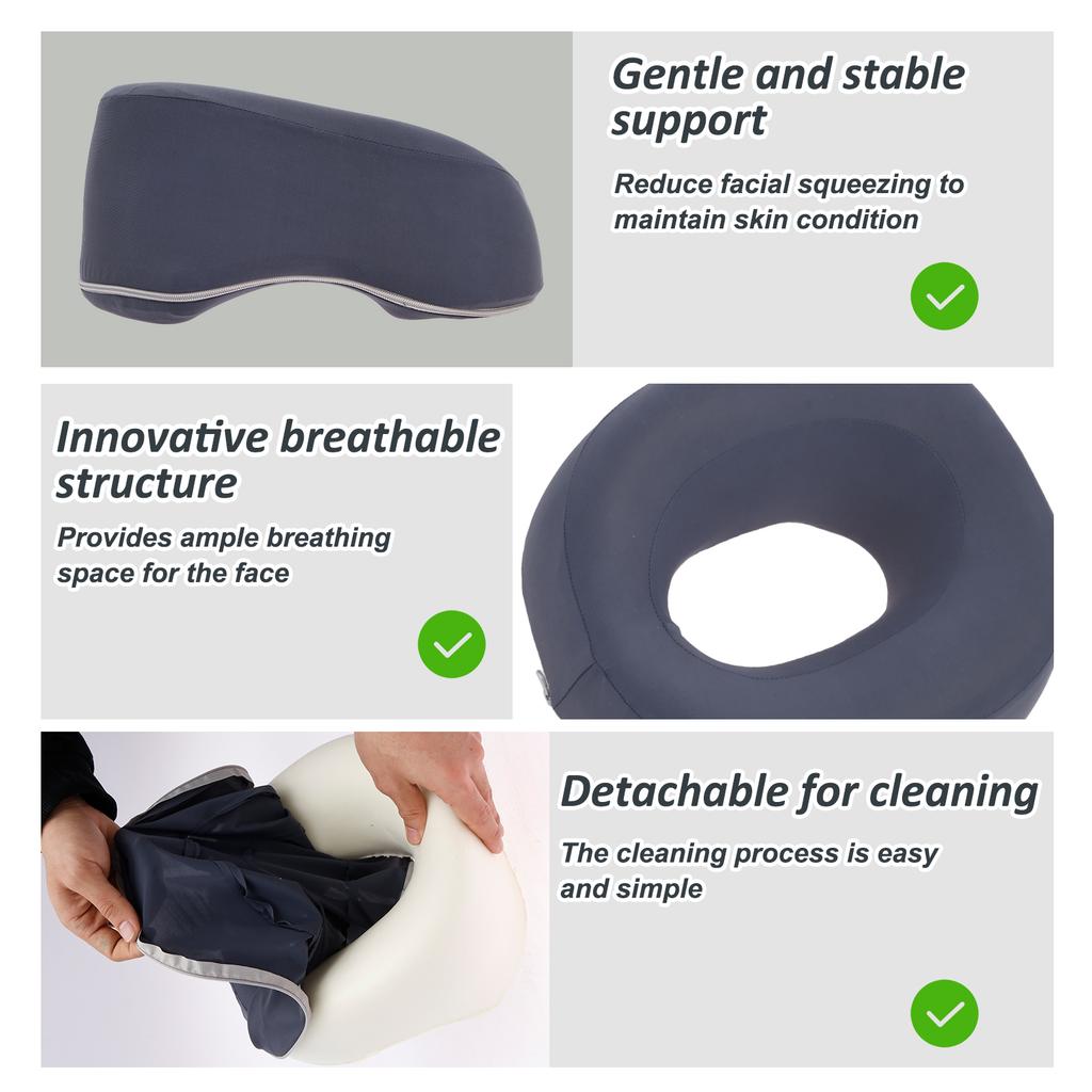 Face Down Pillow Face Down Massage Headrest Ergonomic Desk Nap Pillow Breathable Head Rest Support for Home Beauty Salon Spa