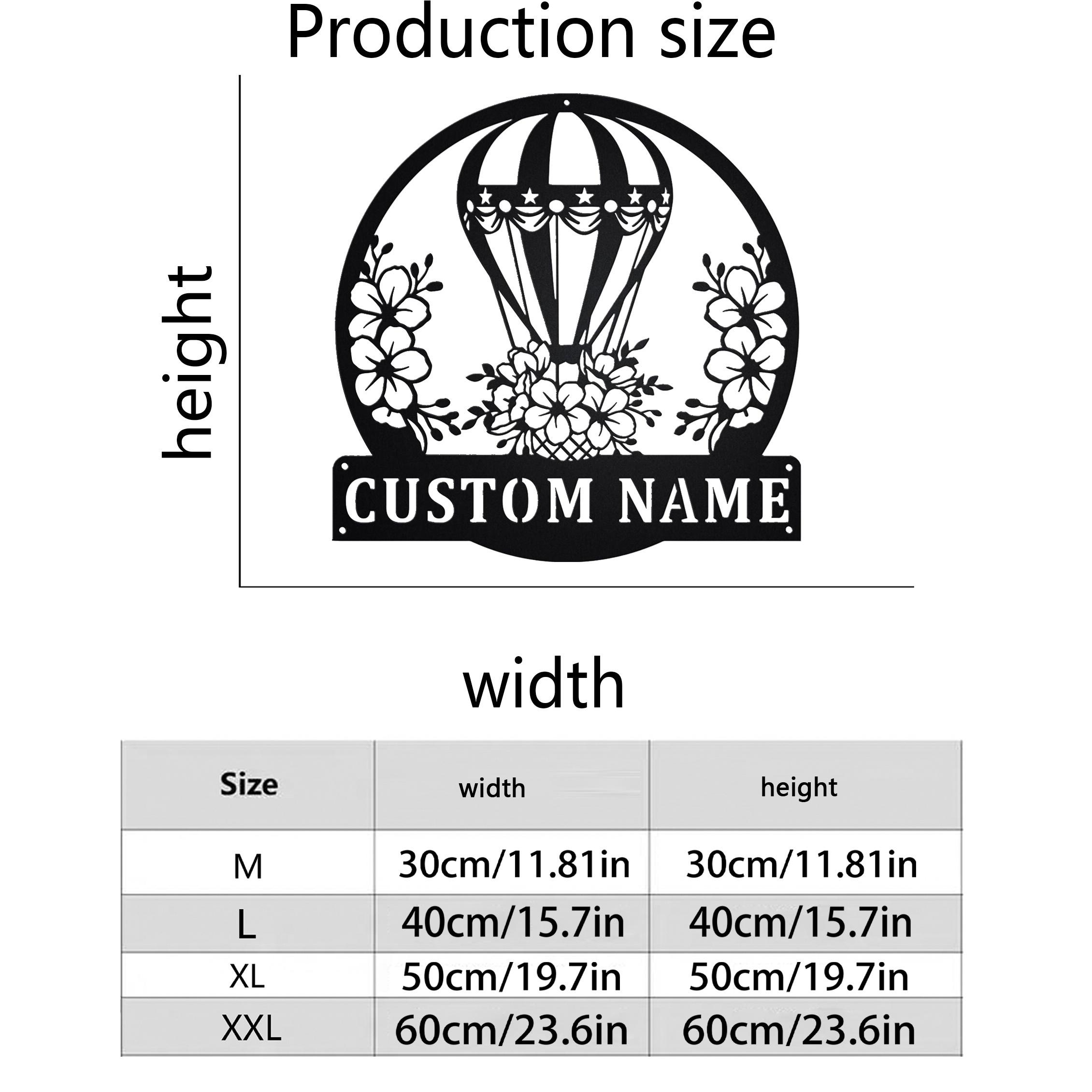 

Custom Metal Wall Art Hot Air Balloon Silhouette Personalized Home Decor Garden Kitchen Sign 30cm