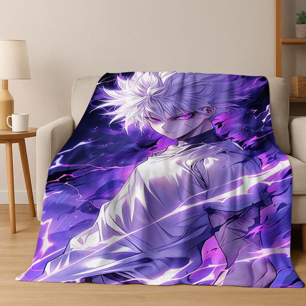 

Anime HUNTER X HUNTER HXH Gon Freecss Killua Cartoon Flannel Blanket,Cozy Soft Throw Blanket for Home Bedroom Bed Sofa Cover Kid 75x90cm
