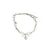 Elegant Rhinestone Bow & Pearl Clavicle Necklace - Versatile Luxury Choker Accessory
