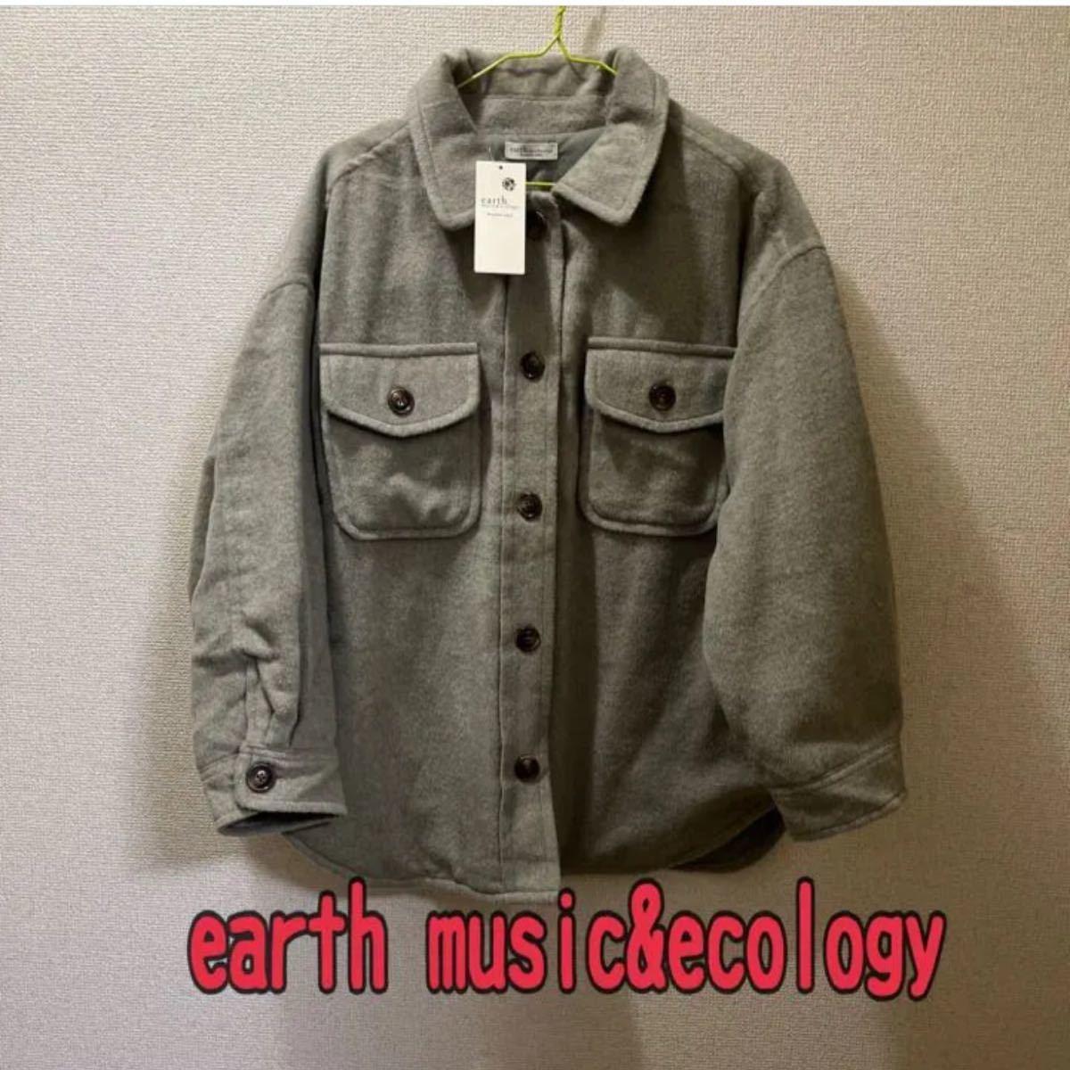 earth music&ecology batting CPO shirt outer khaki khaki price reduction