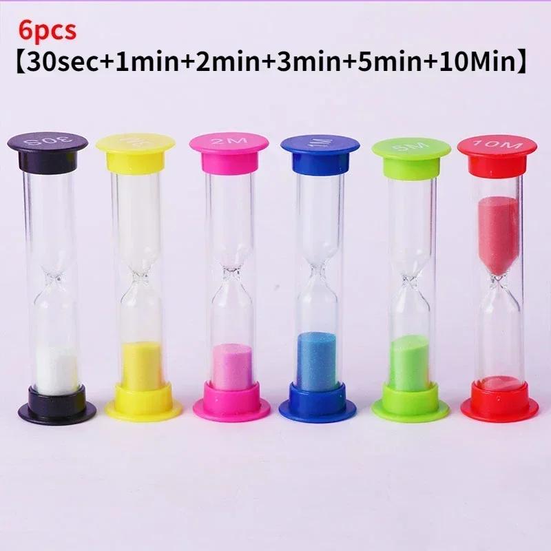 6 Pieces/set Sand Clock Hourglass 30S 1 2 3 5 10 Minutes Ornaments for Home Children Gift Decoration Timer Clocks Decor Garden