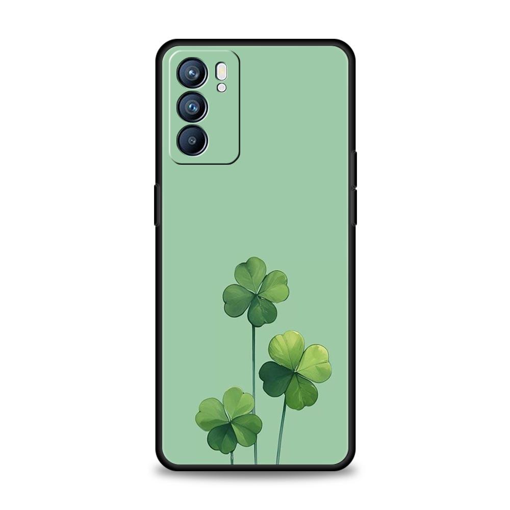 Cute Lucky Grass Phone Case For Oppo Reno14 Reno13 Reno12 11 F 10 Find X5 X9 Pro A54 5G A53 A9 A16 A78 4G A80 A98 Cover