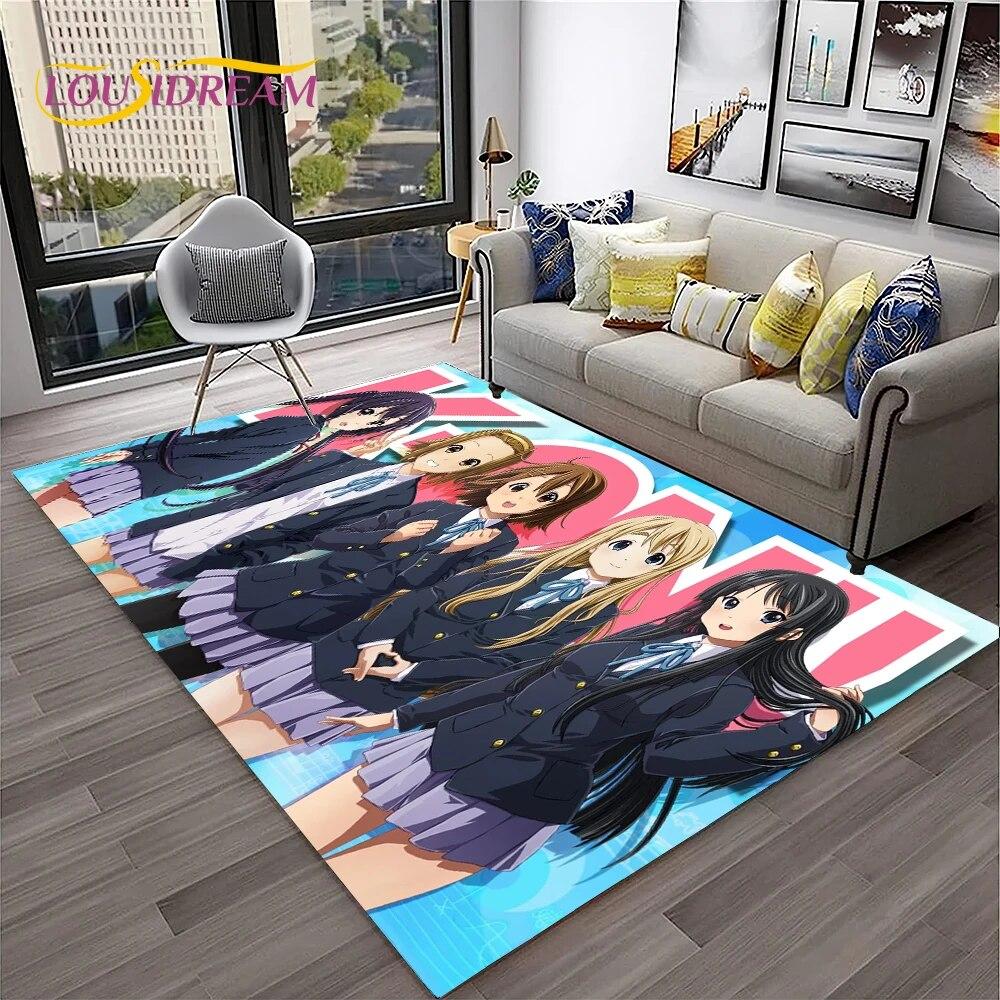 Cute Lolita K-ON Kawaii Girls Cartoon Carpet Rug for Home Living Room Bedroom Sofa Doormat Decor,kid Area Rug Non-slip Floor Mat