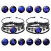 Luminous Punk Cowhide Couple Bracelet - Multilayer Woven Starry Sky with Zodiac Constellations