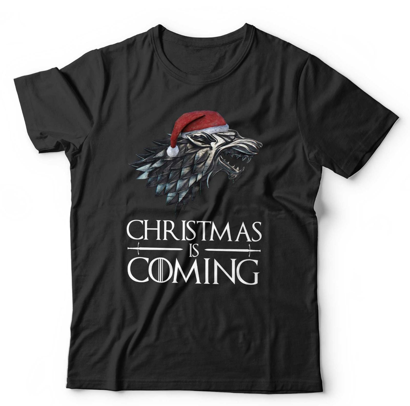 Christmas GOT T Shirt Mens Womens Tees Top Unisex Game Thrones Christmas Is Coming Festive Wolf Stark S