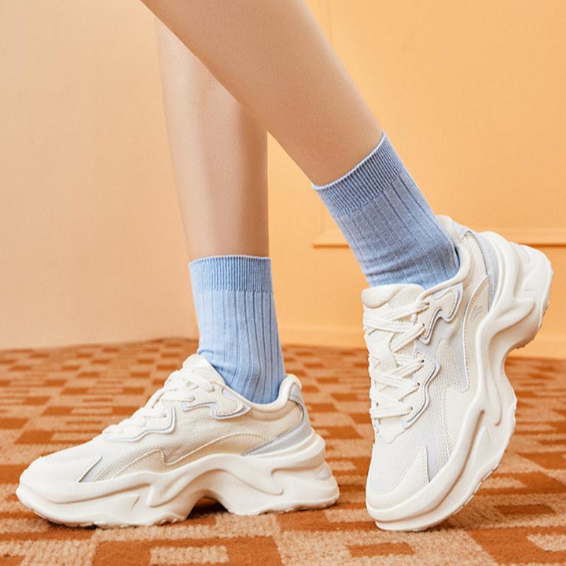 Anta Anti Slip Wear Resistant Low Top Casual Shoes Women's White Gray Sneakers 122438889-4