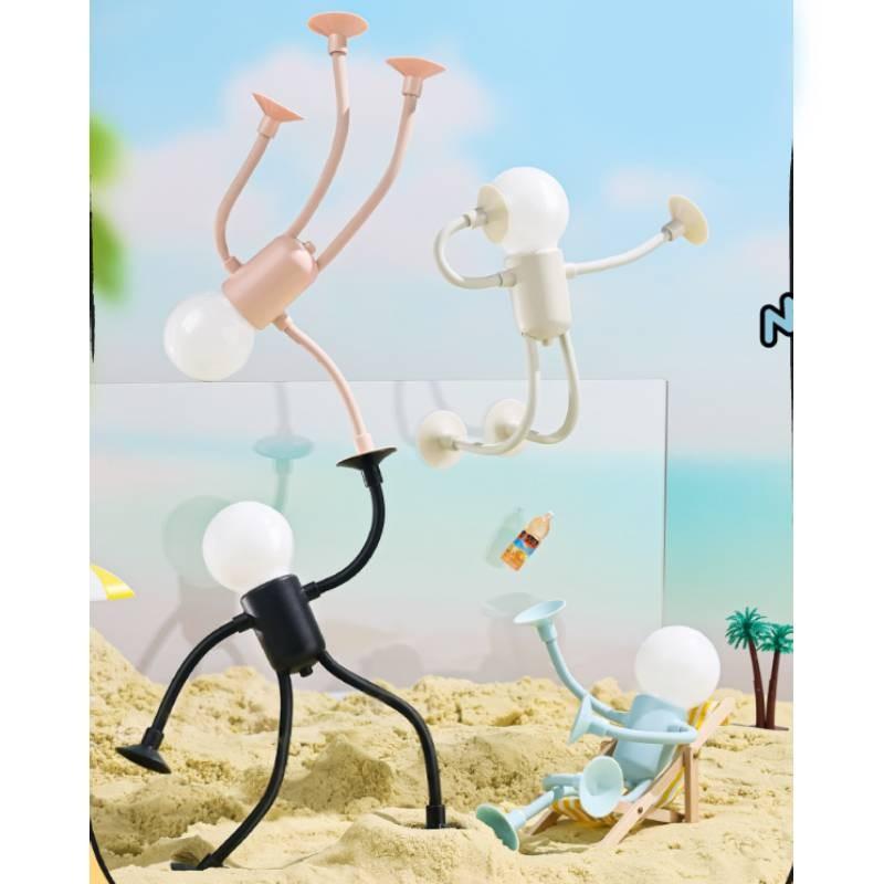Adorable Cartoon Style Mini Night Light With Unique Vacuum Suction And Colorful Led For Bedroom Ambiance