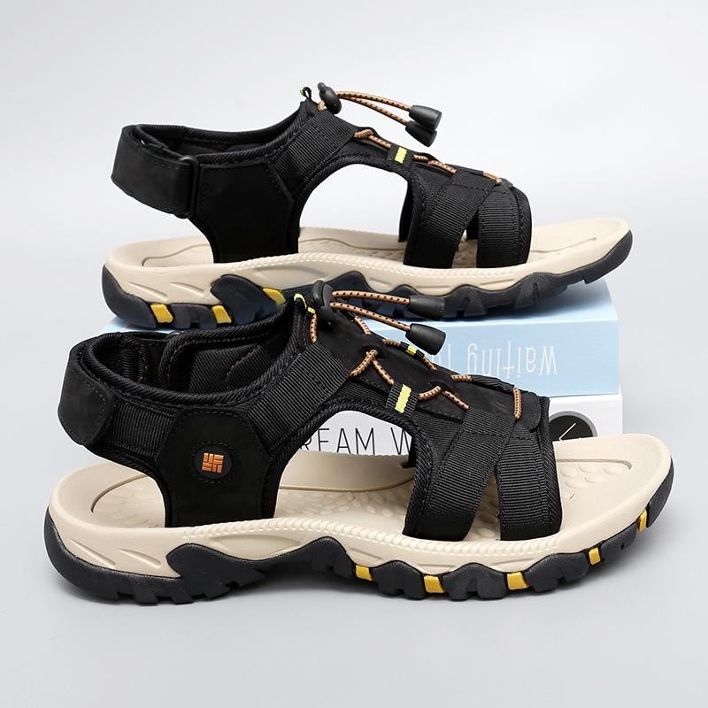 Sandals for Men In Large Size, Trendy Outdoor Sports Leather Sandals and Slippers, Breathable and Versatile Summer Casual Beach Shoes