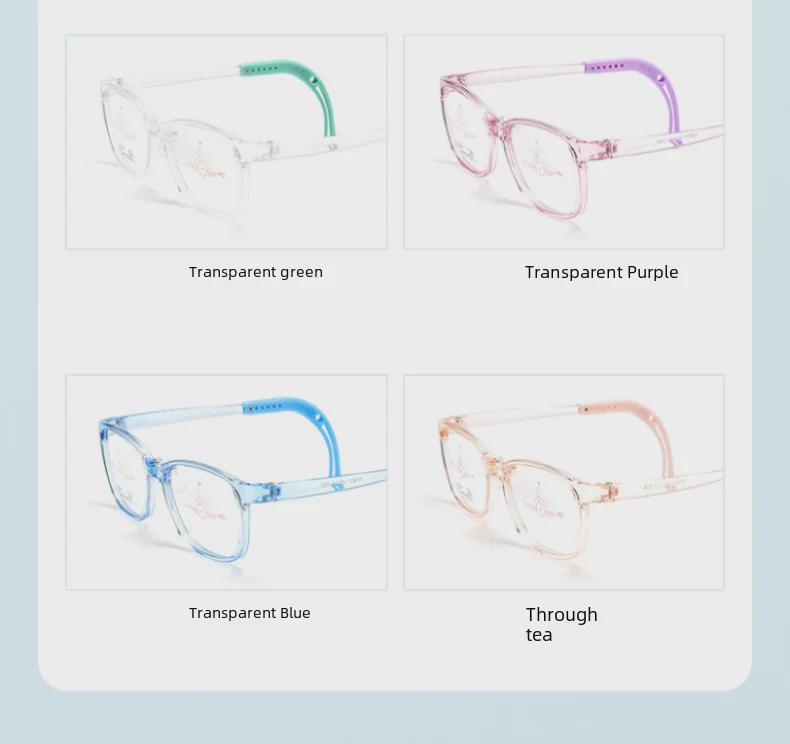 Adjustable Silicone Temple Myopia-Preventive Glasses Frame for Boys & Girls