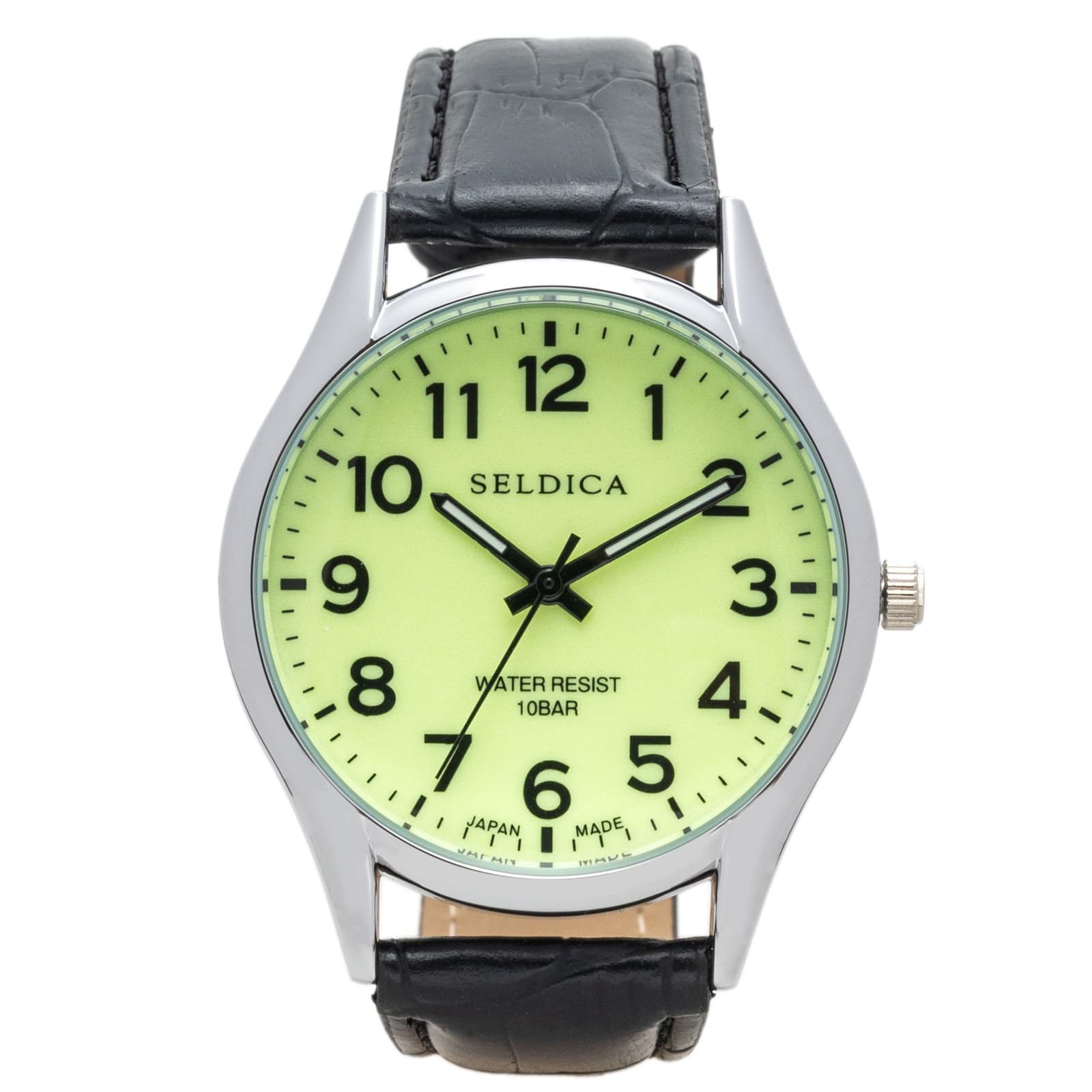 

Clefer Serdica Analog Watch Luminous PU Leather Japanese Movement SD-AM337-LUS, Men s Black, Dial, Strap,