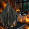 Halloween Hooded Cloak Medieval Renaissance Gothic Wizard Cape with Hood Scary Grim Reaper Cosplay Costume for Men Women