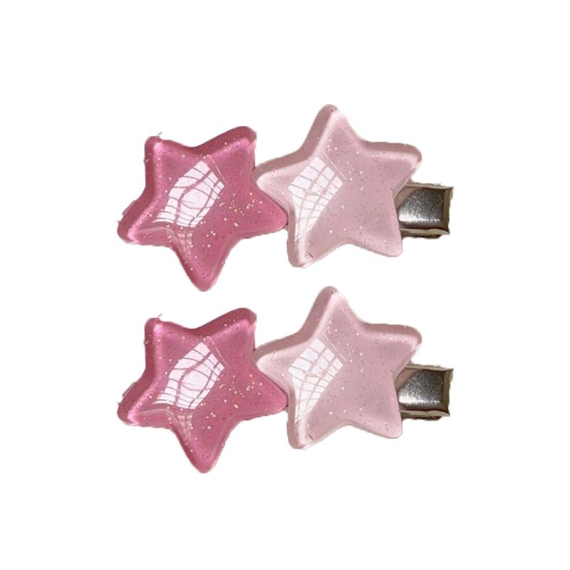 Jelly Color Star Hair Clip Are Versatile Gentle Simple Sweet Cute Hairpins Fashionable Hair Accessories