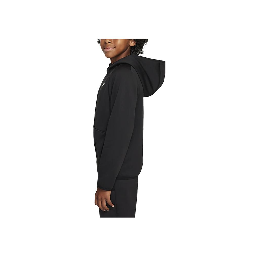 Nike Therma-Fit Logo Warm Training Hoodie Kids Hoodies Black White FZ5323-010
