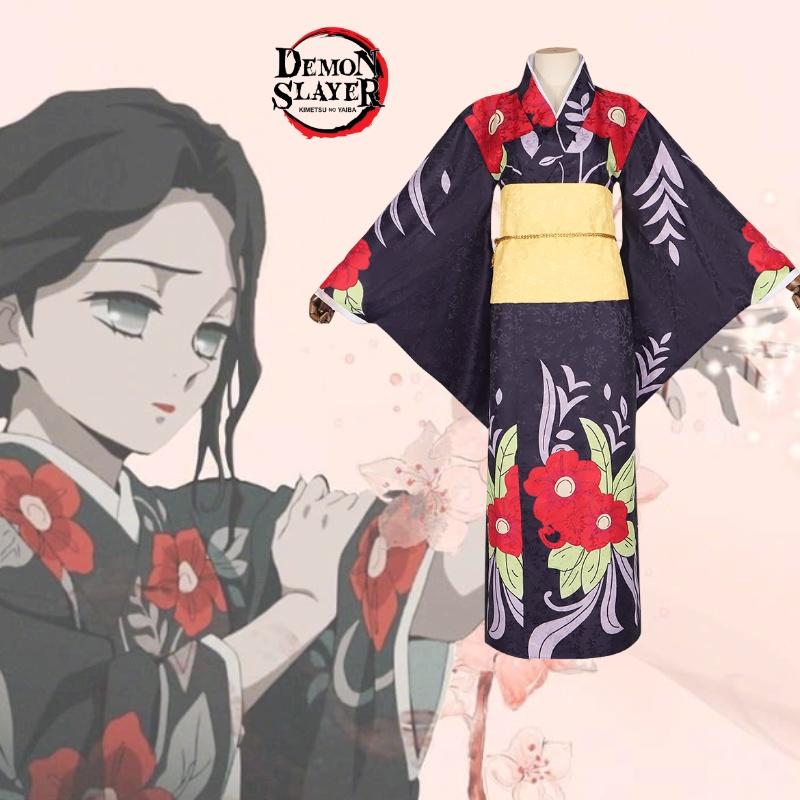 Anime Cosplay Costume For Demon Slayer Characters Featuring Shinobu Kochou Made From Polyester