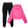 Children's Hooded Top And Trousers Two-piece Sportswear Set Long-sleeved Solid Color Clothing Set