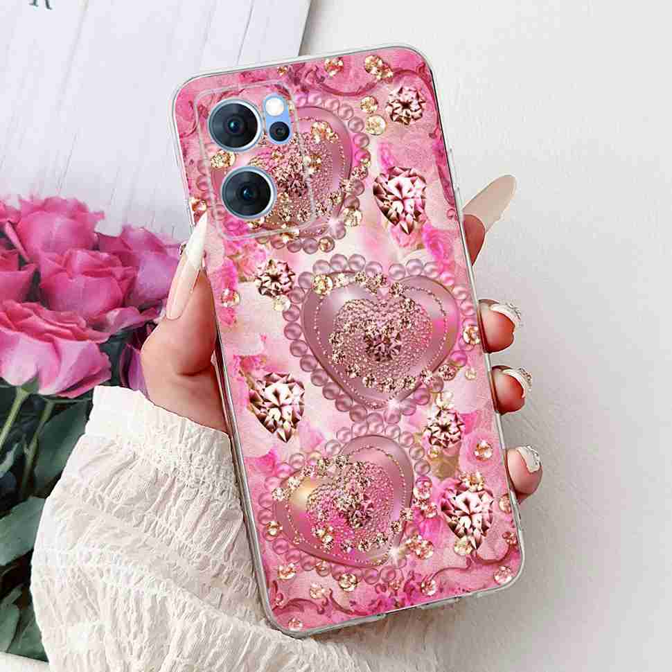 For Oppo Reno7 5G Casing Cute Cat Flower Painted Cover Soft Fundas Phone Case For Oppo Find X5 FindX5 Lite Reno 7 5G Back Cover