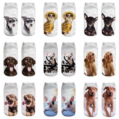 Women 3D Novelty Crazy Funny Dog  Socks Cute Colorful Cartoon Low Cut Socks