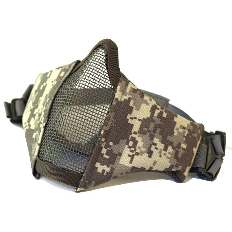 V10 Tactical Outdoor Self-Defense Steel Mesh Half-Face Mask