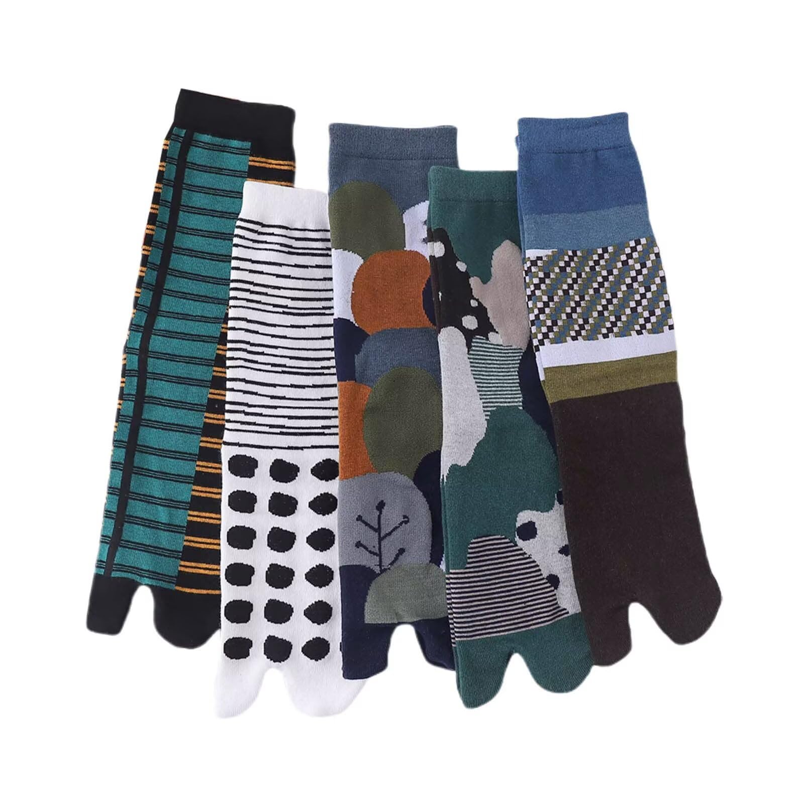 

Lifemaster Crew Colorful Standard Stylish Casual Socks for and Sizes Gift Men s Two-Toe Socks, 5-Pair Set, Cotton, Thickness, Spring, Summer, Autumn,