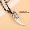 Ethnic style Shark Tooth Necklace Resin Tribal Style Pendant Gifts Sweater Chain