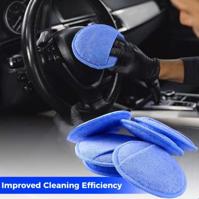 6 Stück 5 Zoll Auto Wachs Schwamm Set Kratzfeste Applikator Pads Leicht zu Greifen Überlegene Saugfähigkeit Autopflege Polierpads