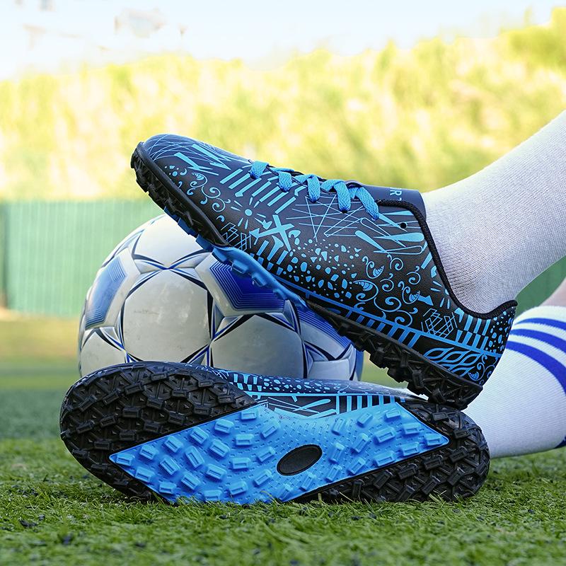 Adult & Youth Unisex Studded Football Shoes - Breathable, Durable, Artificial Turf TF Kicking Shoes for Training