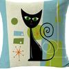 Kitten Gift Pillowcase Cute Pet Printed Linen Pillow Cushion Cover Bedside Living Room
