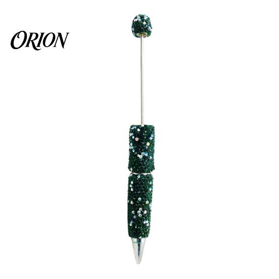 Decorative Diamond Craft Pen Beadable Pens, Bling Rhinestone Beaded DIY Bead Pen, Crystal Shaft Ballpoint Black Ink Pens for Decorations Office School