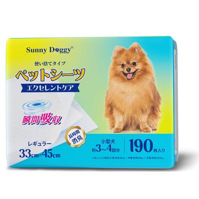 SUNNY DOGGY Tierunterlagen, Regular, 190 Stück, Hund, Katze, Toilette, Geruchshemmend, Trainingsunterlagen für kleine Hunde, Kaninchen und Hunde, 45*33 cm