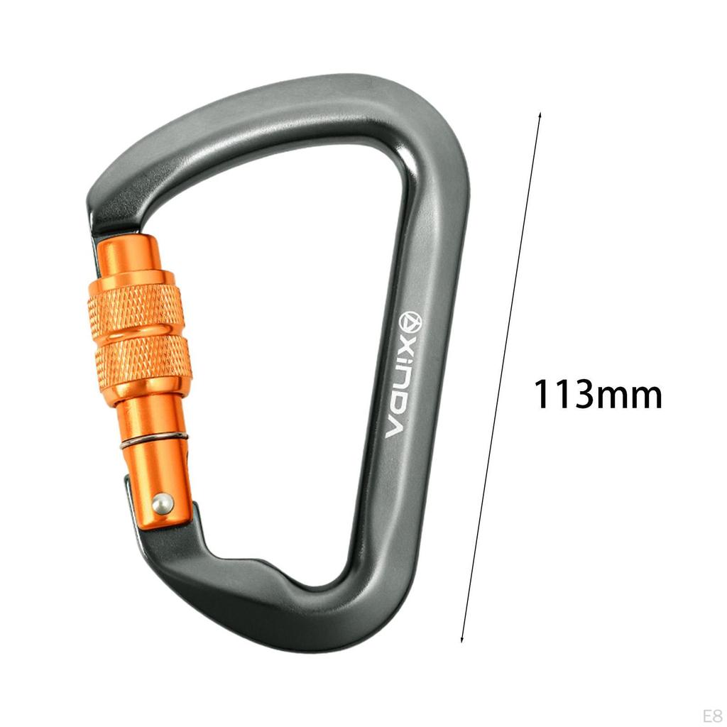 30kN Carabiner Clip, D Shaped Aluminum Alloy Sturdy, Carabiners Hook for Rappelling Backpacking