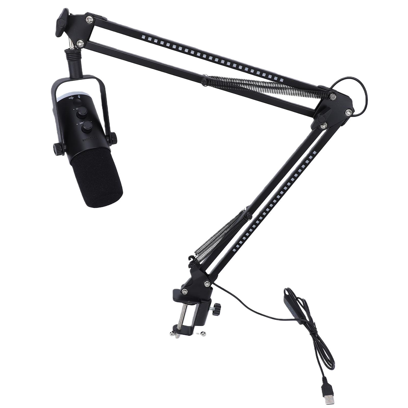 

Gaming USB Microphone for PC Dynamic RGB Noise Cancellation Condenser Mic with Boom Arm for Streaming Podcast