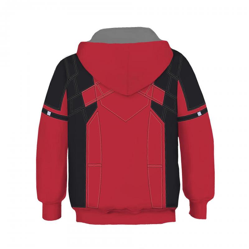 Deadpool 3D mikina s kapucí pro děti, superhrdinská anime mikina přes hlavu, pohodlné prodyšné mikinové topy
