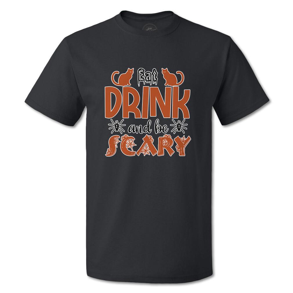 Funny Graphic T Shirts Halloween Eat Drink and Be Scary Cotton Gore Top Demon XXXL
