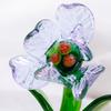 Mini Glass Flower Figurine Transparent Hand Blown Faux Crystal Flower Bouquet In Pot for Birthday Mother's Day Wedding Women Mom Office Home Table