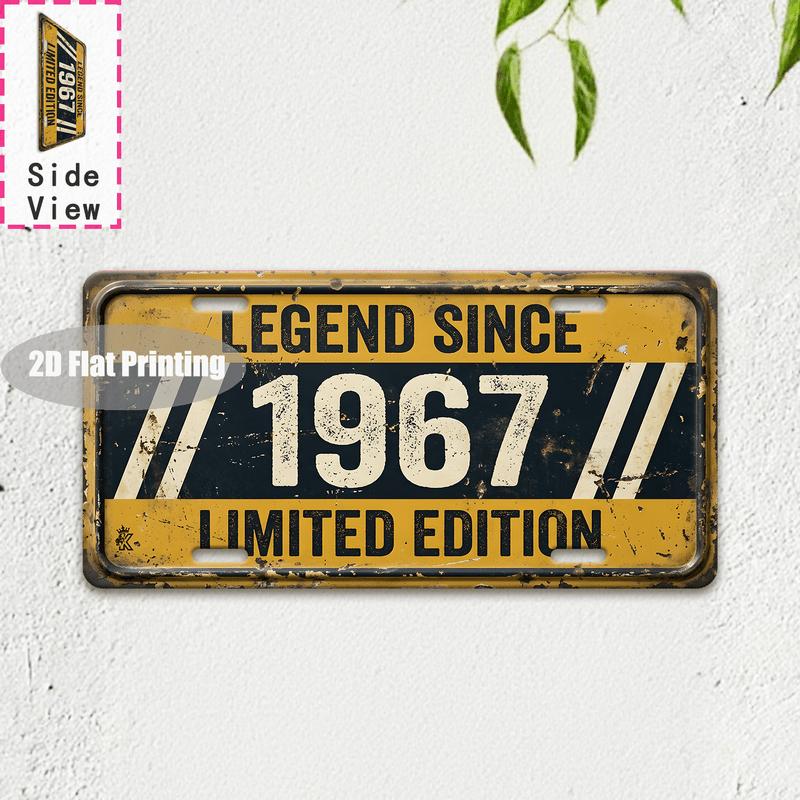 Tin Sign - Vintage Durable Metal Plaque Wall Decor, Home Office Bar Man Cave City Coordinate Birth Year License Plate Wall Art